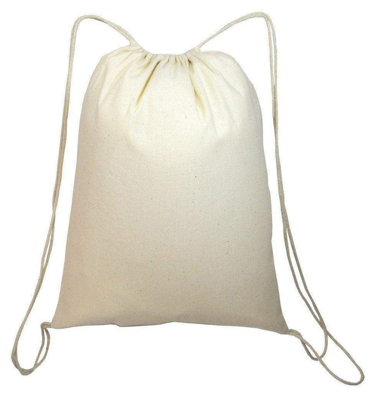 Cotton Canvas Wholesale Drawstring Bags Backpacks - Large