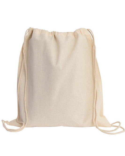 6 oz Cotton Canvas Wholesale Drawstring Bags Backpacks - Small