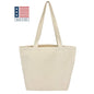 Made In USA Wide Grocery Tote Bag - (18x14x6) 12oz Canvas