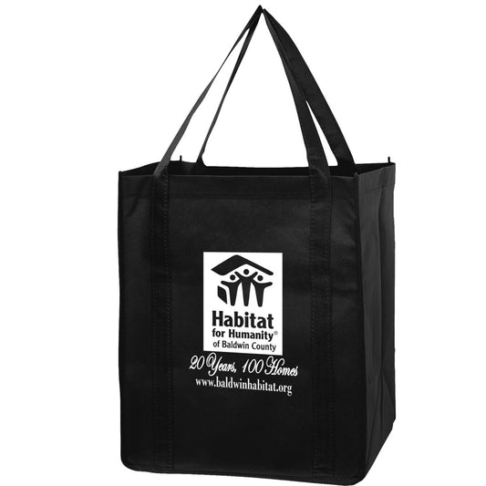 Non-Woven Grocery Tote Bags With Poly Board Insert 13"W X 15"H X 10"G