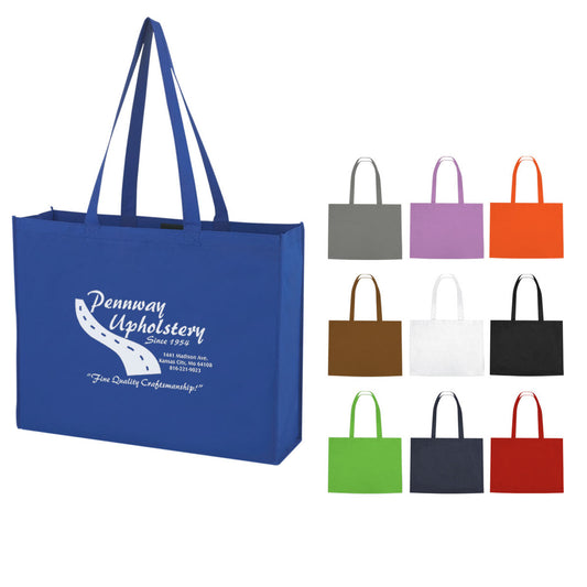 Non-Woven Shopper Tote Bag With Hook And Loop Closure