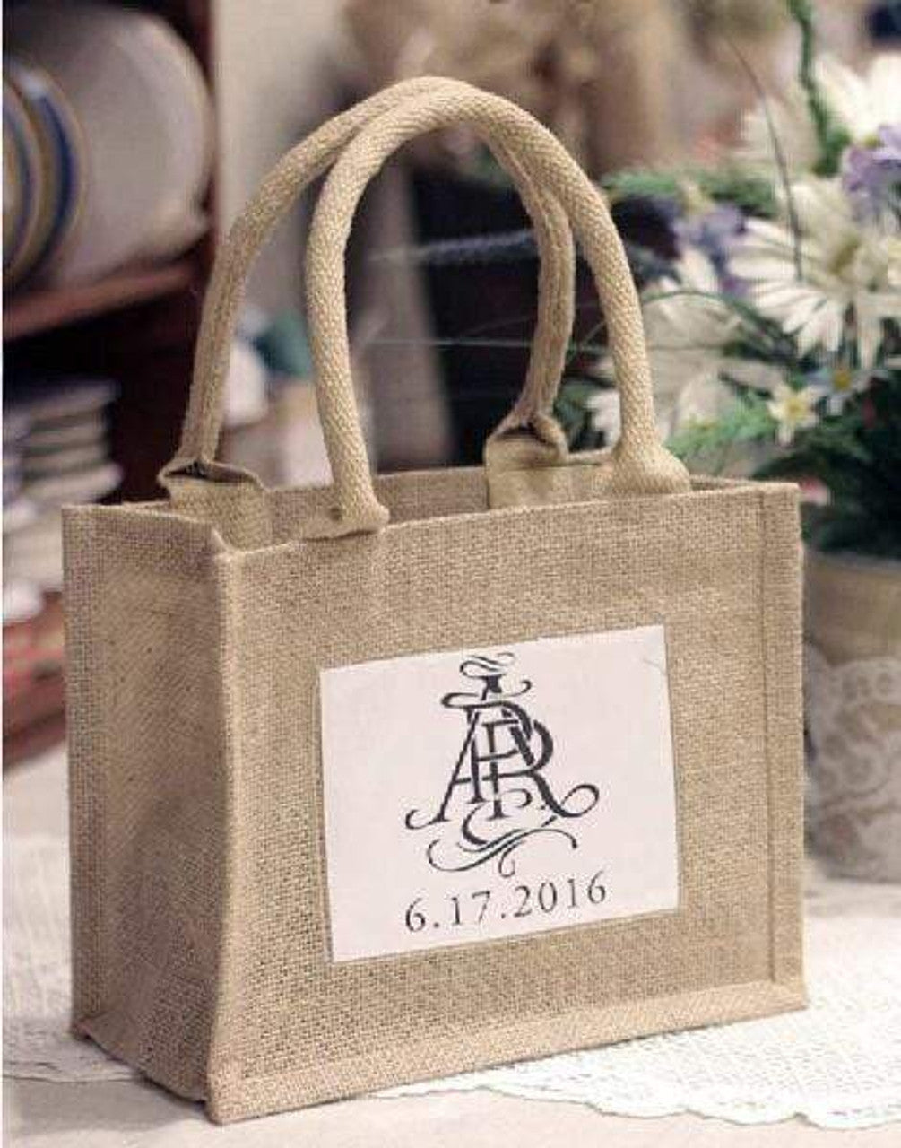 Rustic Mini Burlap Jute Bags - Wedding Party Favor Bags | B907