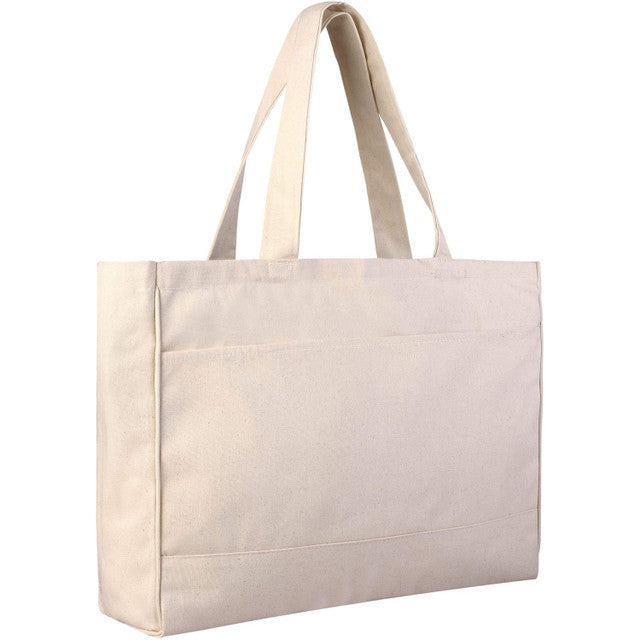 Sturdy Wholesale Canvas Tote Bags With Zippered Pocket - Large