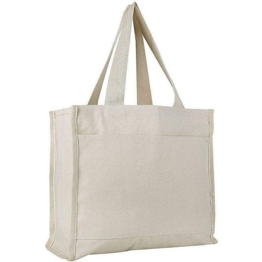 Wholesale Canvas Tote Bags With Gusset And Front Pocket